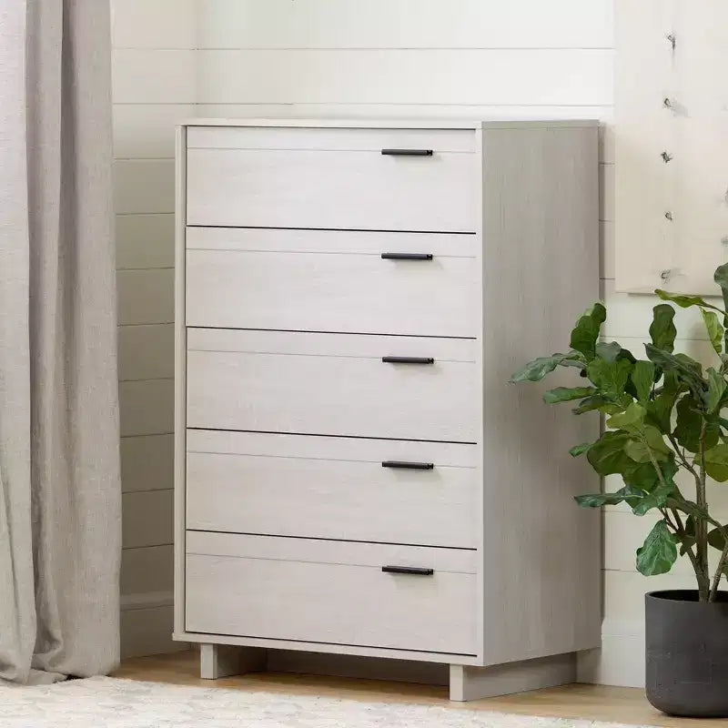 Fynn 5-Drawer Kids' Chest Winter Oak - South Shore
