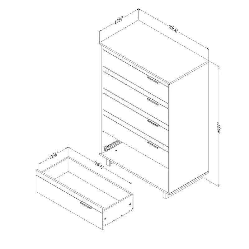 Fynn 5-Drawer Kids' Chest Winter Oak - South Shore