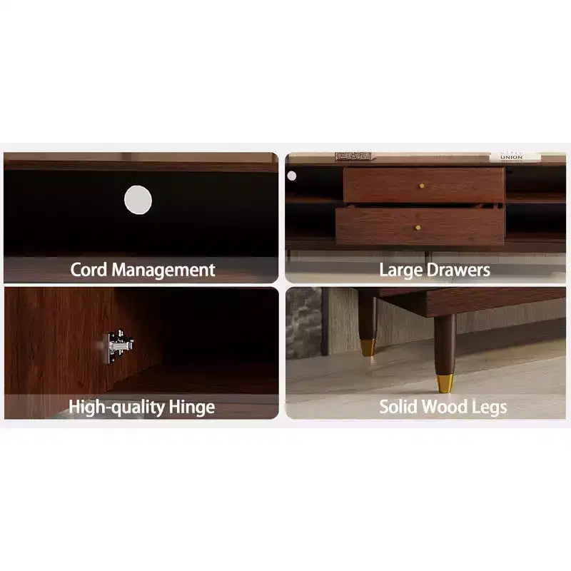JVNOXK-Medieval Modern TV Stand Entertainment Center with Storage Drawers, Living Room Bedroom Media Cabinet