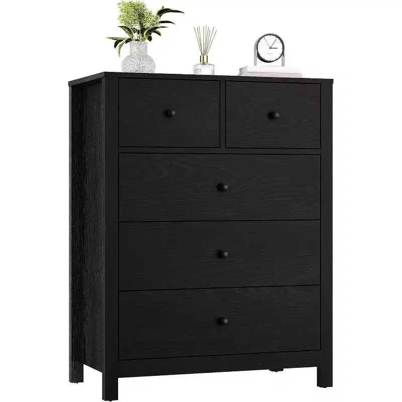 Acekool 5 Drawer Dresser, Modern Tall Chest with Storage Drawers, Organizer Cabinet for Bedroom, Living Room
