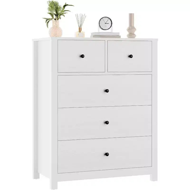 Acekool 5 Drawer Dresser, Modern Tall Chest with Storage Drawers, Organizer Cabinet for Bedroom, Living Room