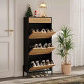 Shoe Storage with 3 Flip Doors,Shoe Cabinet with Adjustable Shelf,Shoe Organizer Cabinet for Entryway, Hallway, Living Room
