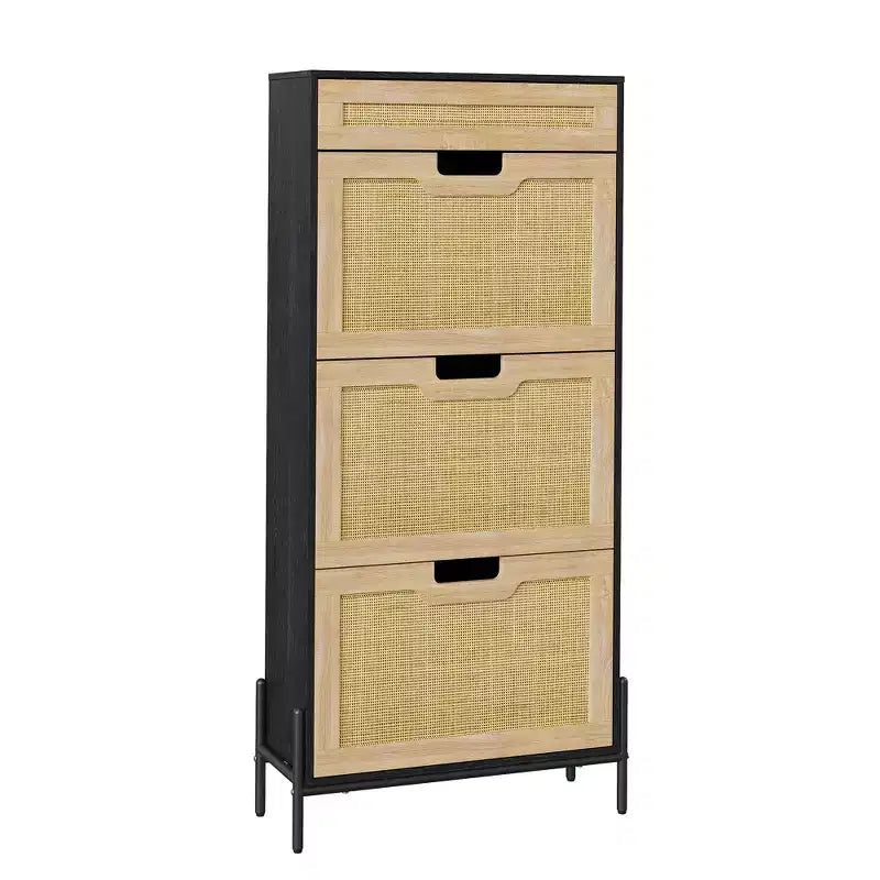Shoe Storage with 3 Flip Doors,Shoe Cabinet with Adjustable Shelf,Shoe Organizer Cabinet for Entryway, Hallway, Living Room