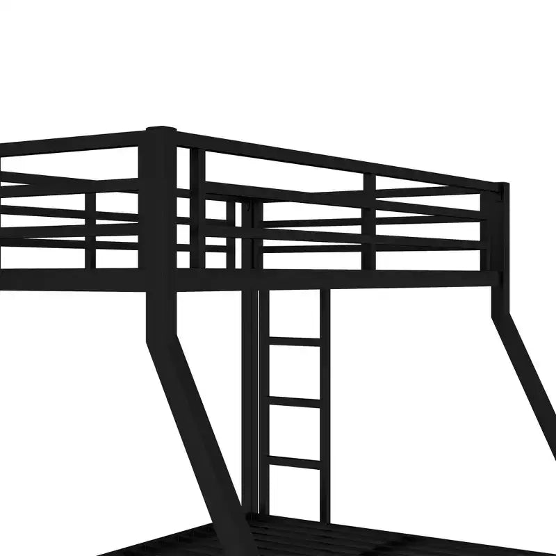 Bellemave Twin over Full Metal Bunk Bed for Teens & Adults, Space-Saving, Noise-Free, Under-Bed Storage, Safe Guardrails, Easy Assembly