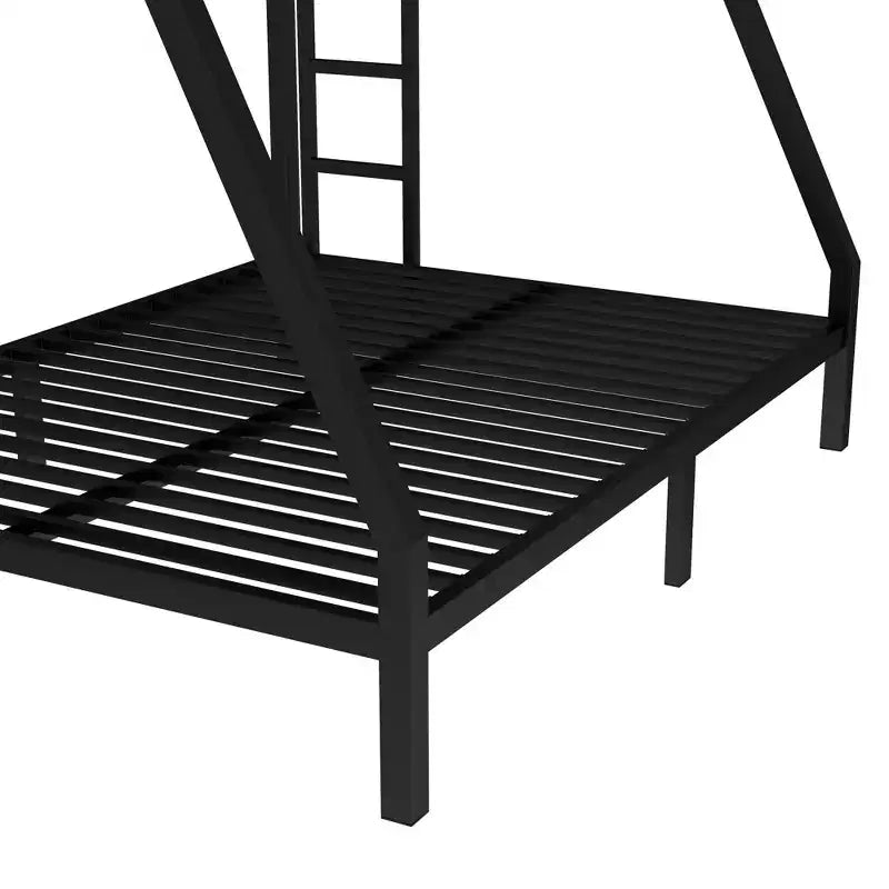Bellemave Twin over Full Metal Bunk Bed for Teens & Adults, Space-Saving, Noise-Free, Under-Bed Storage, Safe Guardrails, Easy Assembly