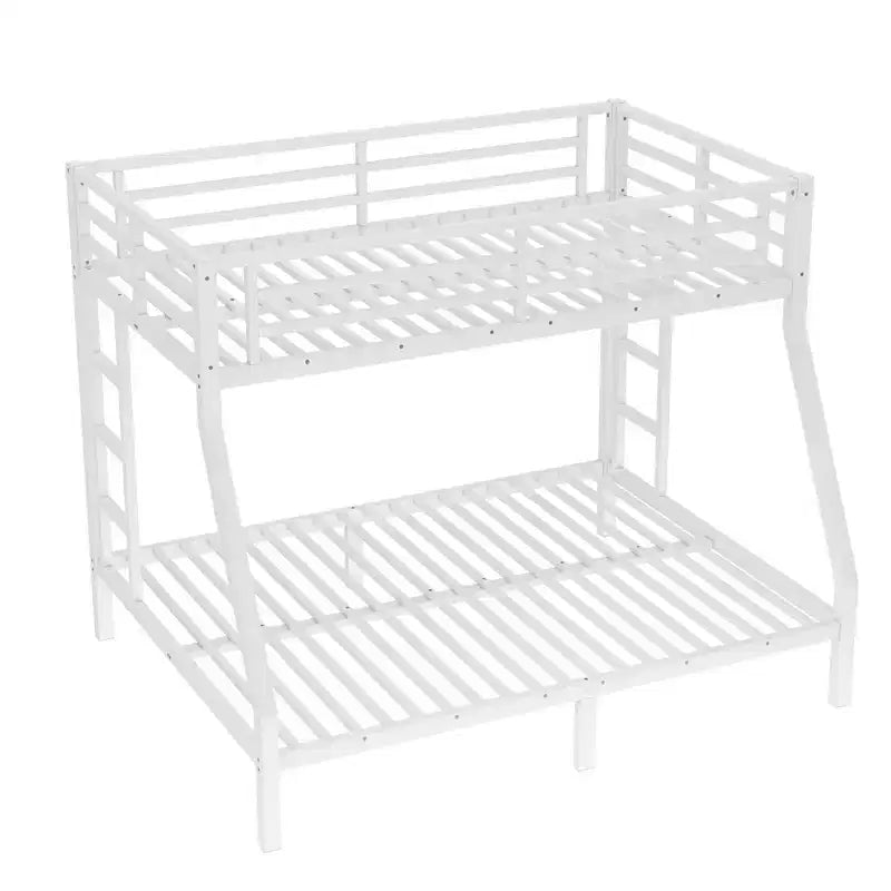 Bellemave Twin over Full Metal Bunk Bed for Teens & Adults, Space-Saving, Noise-Free, Under-Bed Storage, Safe Guardrails, Easy Assembly