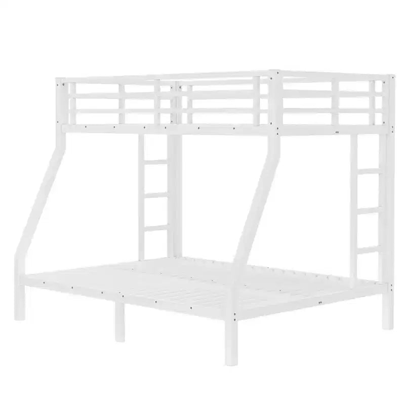 Bellemave Twin over Full Metal Bunk Bed for Teens & Adults, Space-Saving, Noise-Free, Under-Bed Storage, Safe Guardrails, Easy Assembly