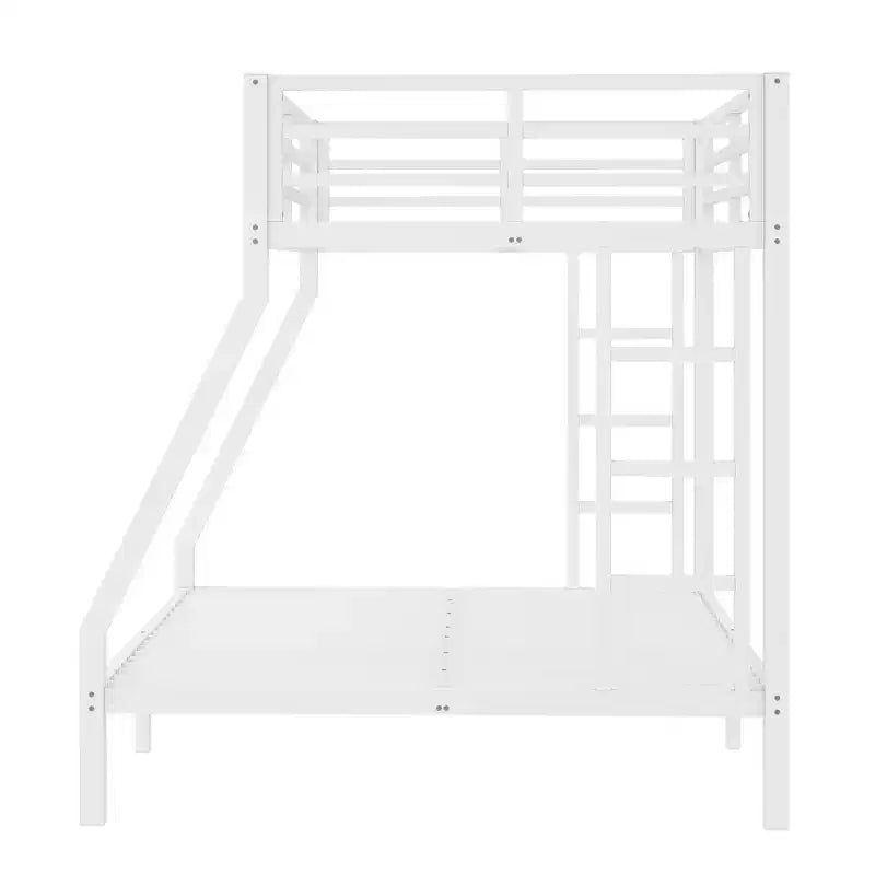 Bellemave Twin over Full Metal Bunk Bed for Teens & Adults, Space-Saving, Noise-Free, Under-Bed Storage, Safe Guardrails, Easy Assembly