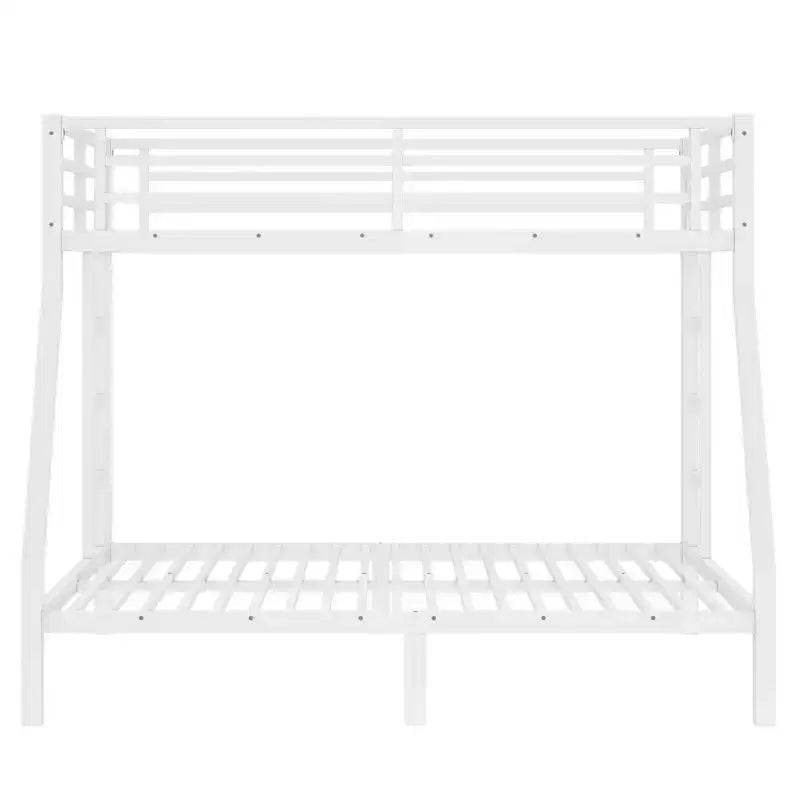 Bellemave Twin over Full Metal Bunk Bed for Teens & Adults, Space-Saving, Noise-Free, Under-Bed Storage, Safe Guardrails, Easy Assembly