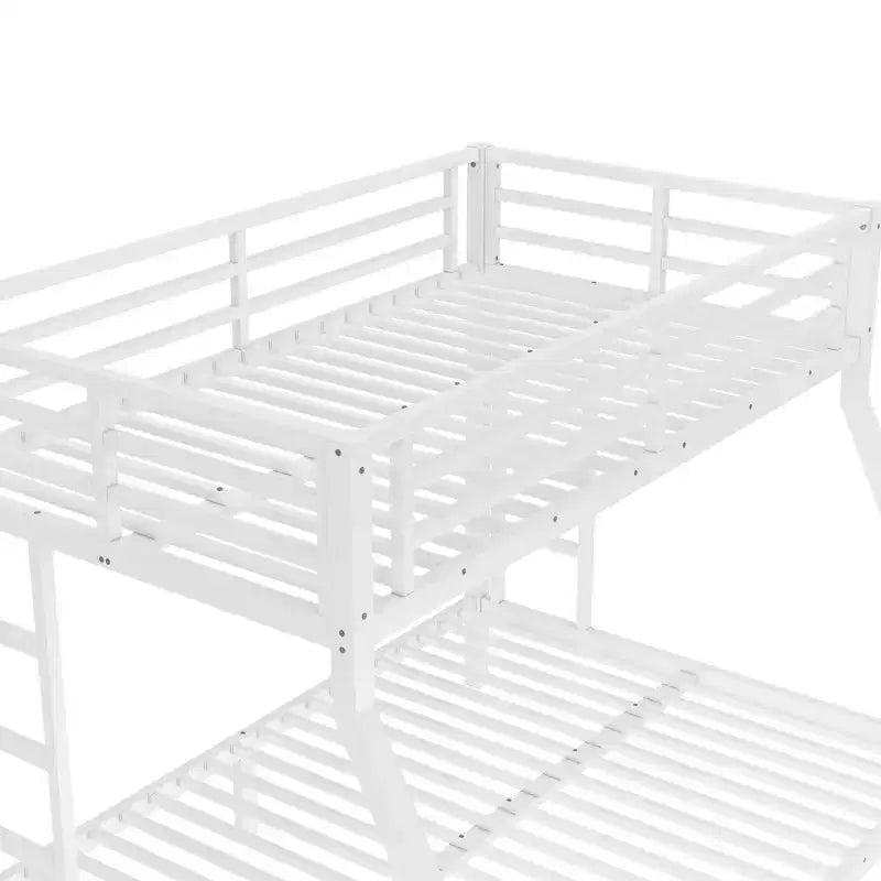 Bellemave Twin over Full Metal Bunk Bed for Teens & Adults, Space-Saving, Noise-Free, Under-Bed Storage, Safe Guardrails, Easy Assembly