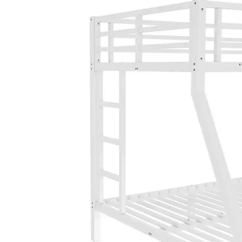 Bellemave Twin over Full Metal Bunk Bed for Teens & Adults, Space-Saving, Noise-Free, Under-Bed Storage, Safe Guardrails, Easy Assembly