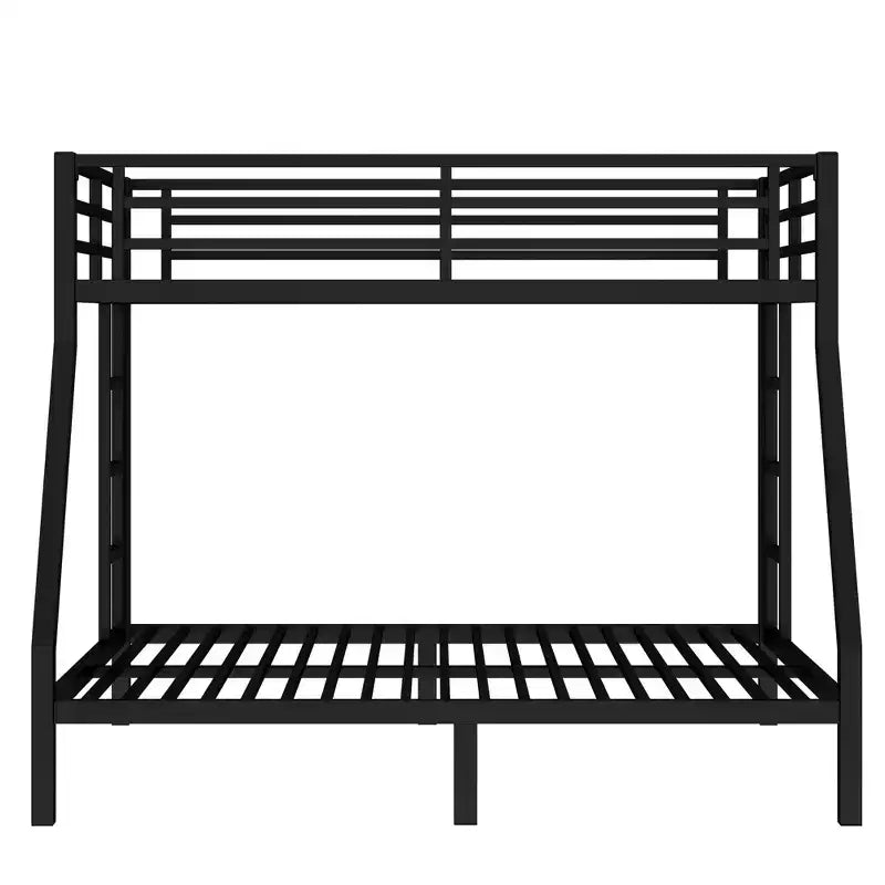 Bellemave Twin over Full Metal Bunk Bed for Teens & Adults, Space-Saving, Noise-Free, Under-Bed Storage, Safe Guardrails, Easy Assembly