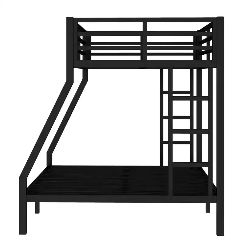Bellemave Twin over Full Metal Bunk Bed for Teens & Adults, Space-Saving, Noise-Free, Under-Bed Storage, Safe Guardrails, Easy Assembly