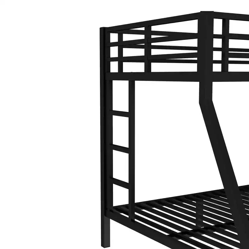 Bellemave Twin over Full Metal Bunk Bed for Teens & Adults, Space-Saving, Noise-Free, Under-Bed Storage, Safe Guardrails, Easy Assembly