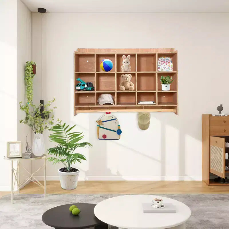 COZONY 47 Mobile Tray Storage Cabinet with 4 Castors, Storage Organizer Cubes with 2 Boxes, Bookshelf for Home, School & Kindergarten