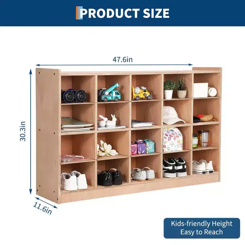 COZONY 47 Mobile Tray Storage Cabinet with 4 Castors, Storage Organizer Cubes with 2 Boxes, Bookshelf for Home, School & Kindergarten