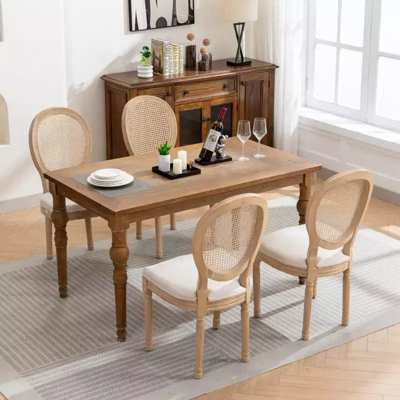 2 Piece Mid Century Upholstered Chairs, Modern Dining Chairs with Breathable Backrest, Wood Frame, for Living Room, Kitchen, Dining Room