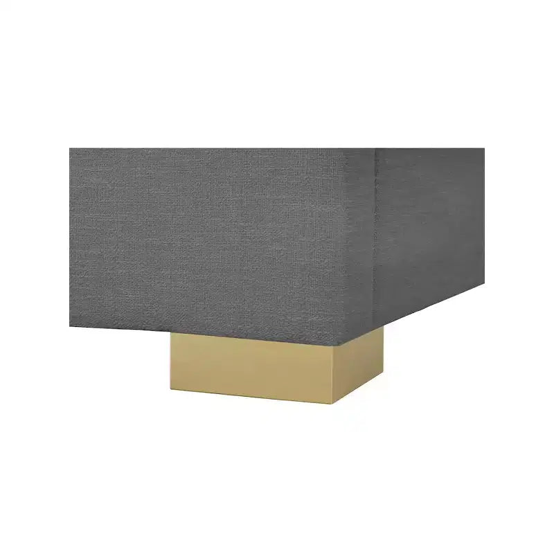 Meridian Furniture,Pierce Linen Textured Fabric Bed