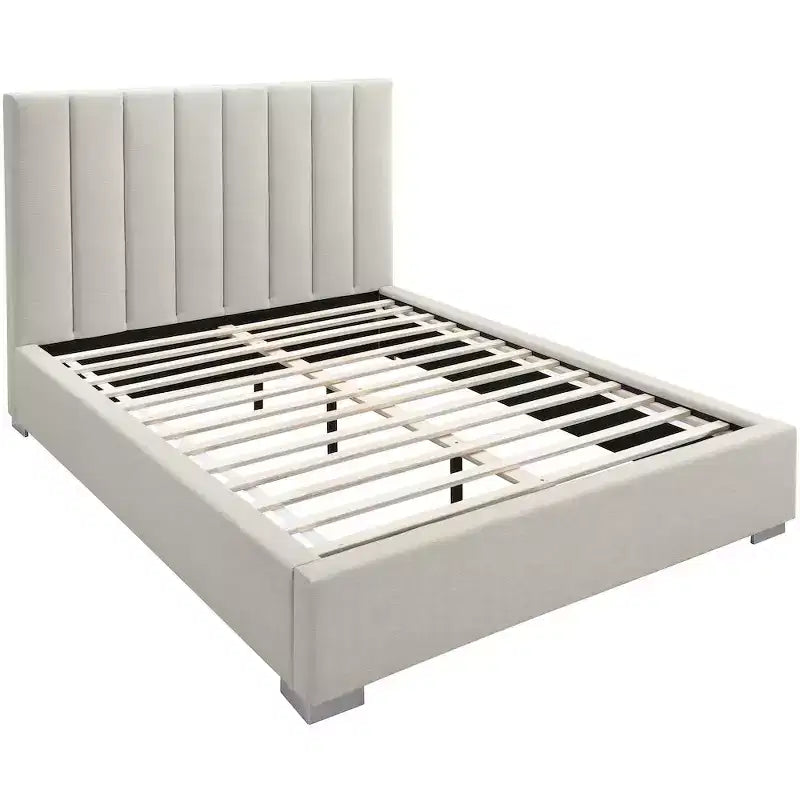Meridian Furniture,Pierce Linen Textured Fabric Bed