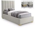 Meridian Furniture,Pierce Linen Textured Fabric Bed