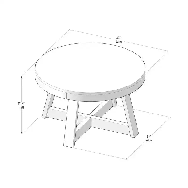 Classic Round Coffee Table (30in x 30in / 760mm x 760mm)