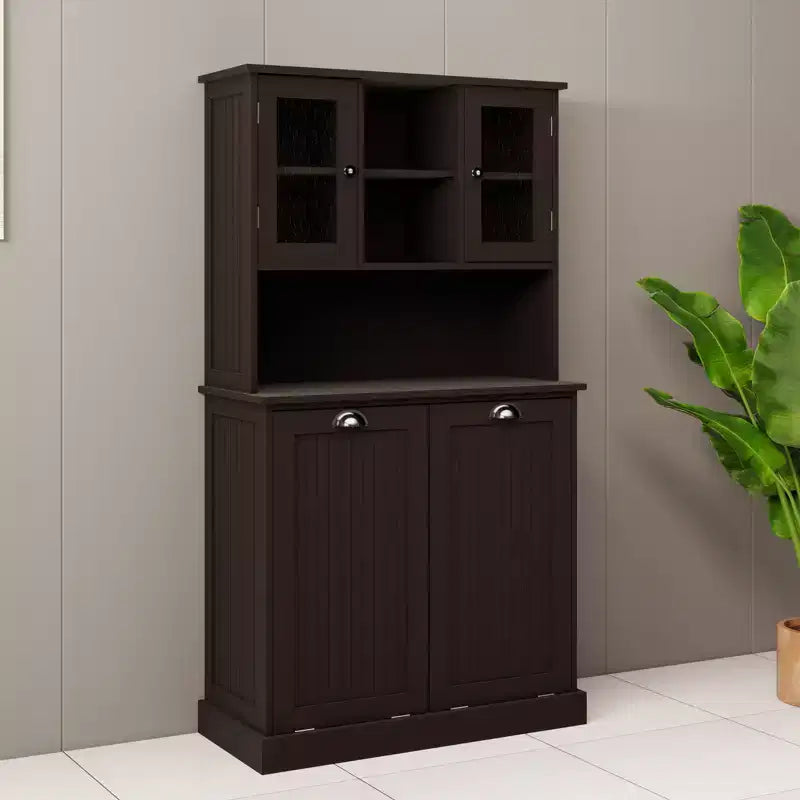 Double-Compartment Bathroom Storage Cabinets with 2 Adjustable Shelves, Suitable for Bedrooms and Bathrooms