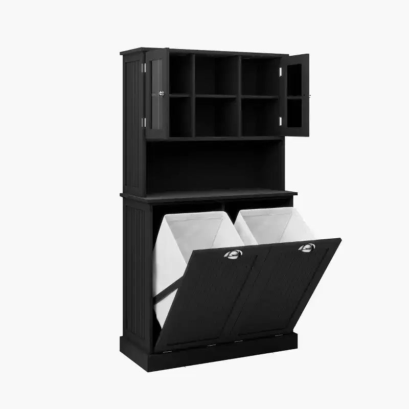 Double-Compartment Bathroom Storage Cabinets with 2 Adjustable Shelves, Suitable for Bedrooms and Bathrooms