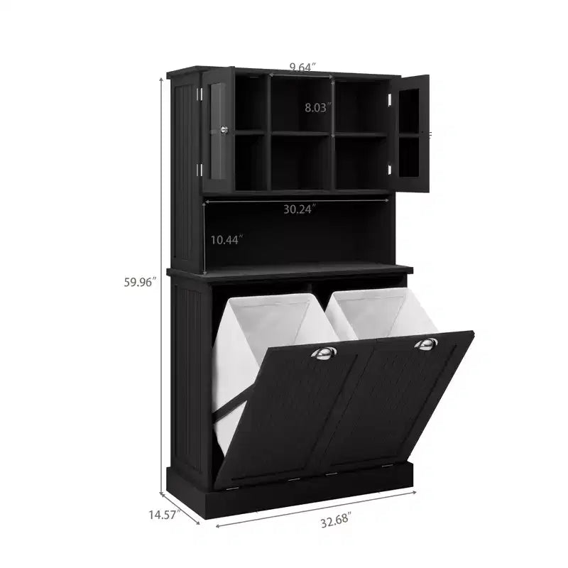 Double-Compartment Bathroom Storage Cabinets with 2 Adjustable Shelves, Suitable for Bedrooms and Bathrooms