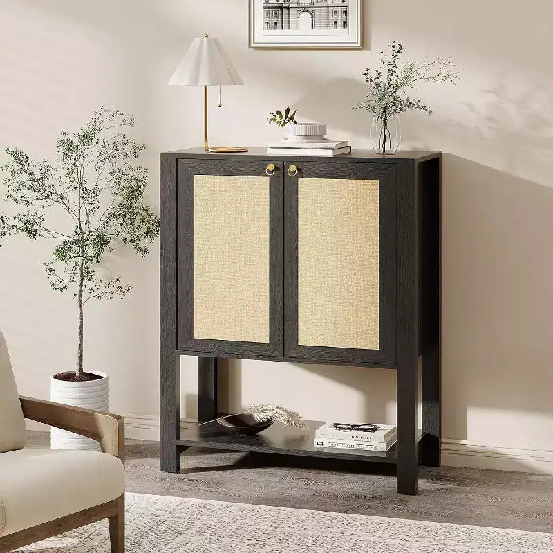 Shoe Storage Cabinet, Farmhouse Shoe Cabinet for Entryway, 5-Tier Shoe Organizer with Doors and Shelves, Narrow Hidden Freestanding Shoe Rack Cabinet