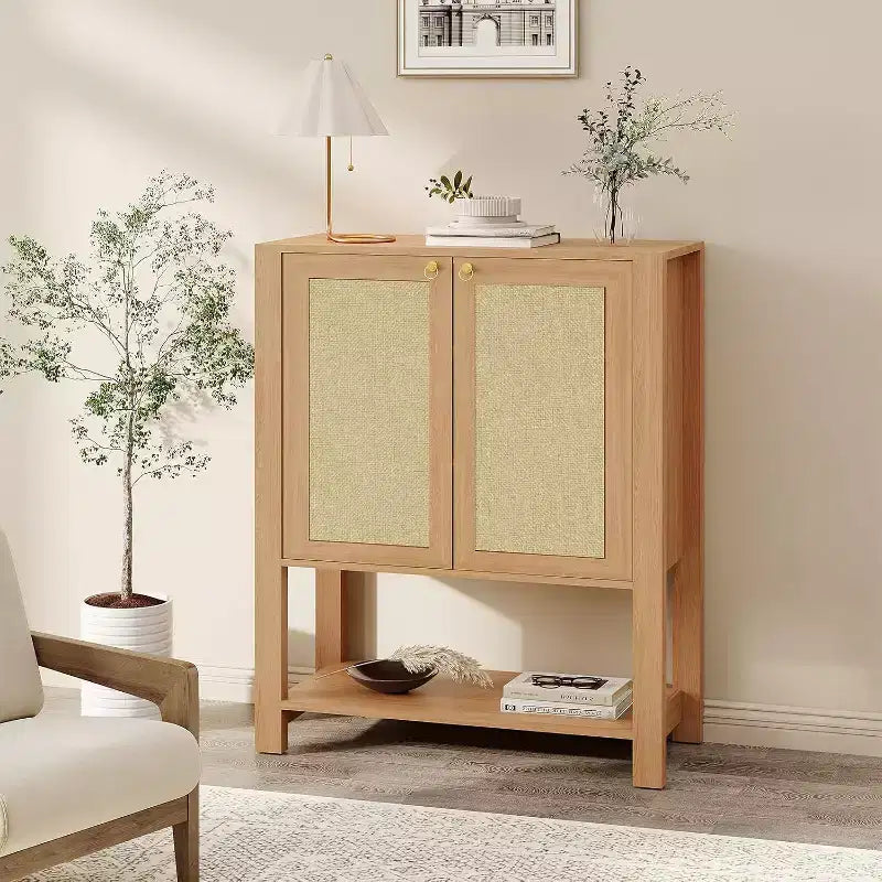 Shoe Storage Cabinet, Farmhouse Shoe Cabinet for Entryway, 5-Tier Shoe Organizer with Doors and Shelves, Narrow Hidden Freestanding Shoe Rack Cabinet