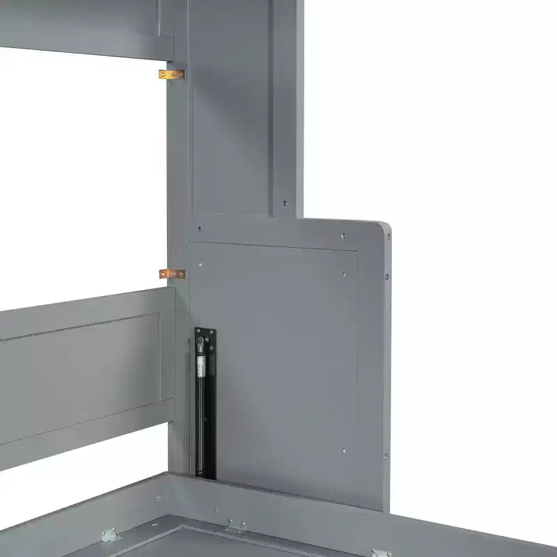 Full/Queen Murphy Bed Wall Bed with Hydraulic Lift, Wood Cabinet Bed Folding Wall Bed with Desk for Guest Room Office