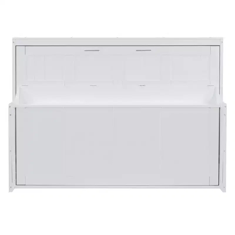 Full/Queen Murphy Bed Wall Bed with Hydraulic Lift, Wood Cabinet Bed Folding Wall Bed with Desk for Guest Room Office
