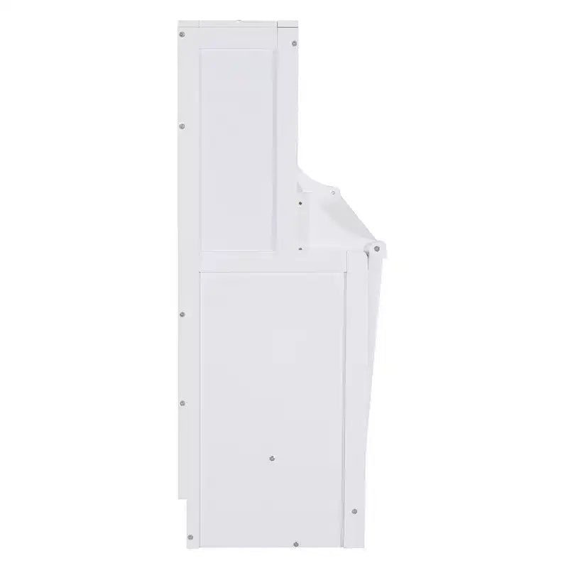 Full/Queen Murphy Bed Wall Bed with Hydraulic Lift, Wood Cabinet Bed Folding Wall Bed with Desk for Guest Room Office