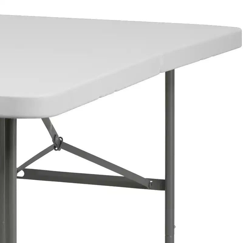 Flash Furniture 5-Foot Bi-Fold Granite White Plastic Folding Table
