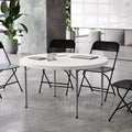 Flash Furniture 4-Foot Round Granite White Plastic Folding Table