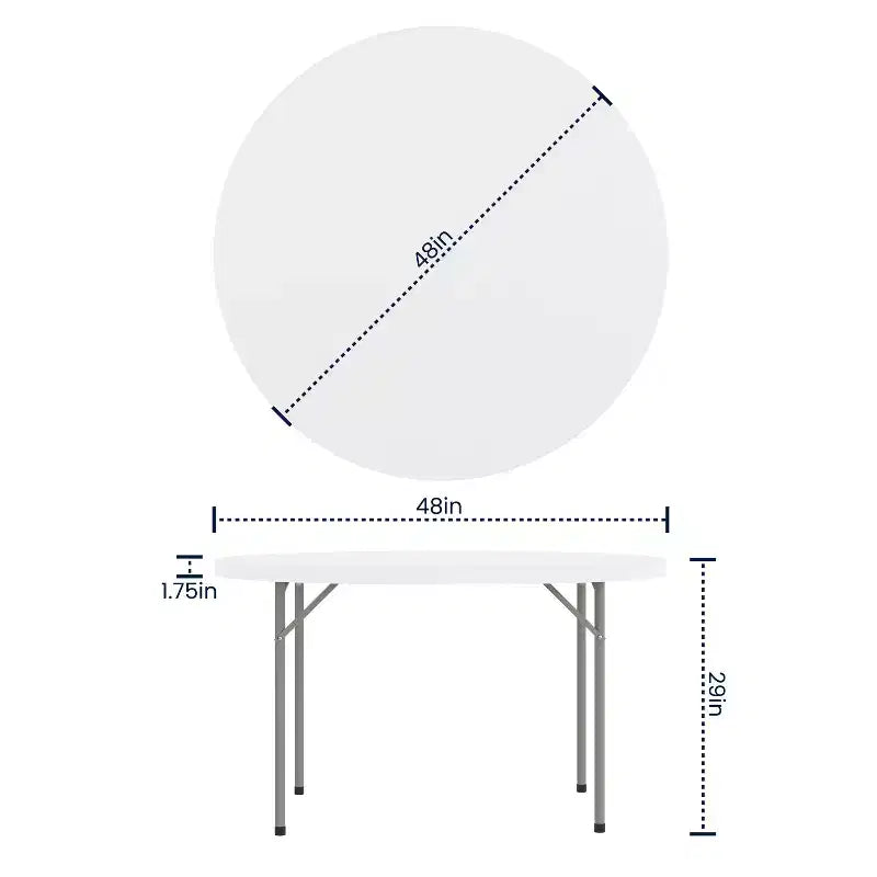 Flash Furniture 4-Foot Round Granite White Plastic Folding Table