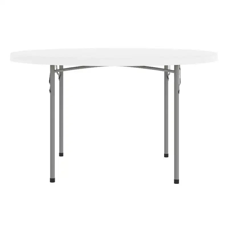 Flash Furniture 4-Foot Round Granite White Plastic Folding Table
