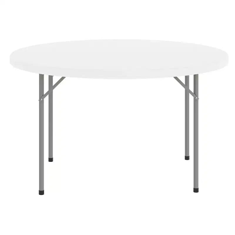 Flash Furniture 4-Foot Round Granite White Plastic Folding Table